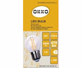 LED žárovka OKKO, P45, E27, 4 W, 400 lm, 2700 K