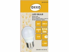 LED žárovka OKKO, G45, E27, 6 W, 510 lm, 3000 K