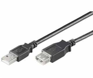 Kabel MICRO_CONNEC USB TypeA M, USB TypeA F, 1,8m, černý