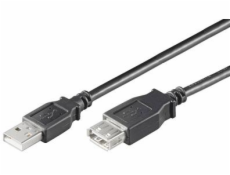 Kabel MICRO_CONNEC USB TypeA M, USB TypeA F, 1,8m, černý