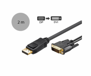 Kabel MICRO_CONNEC Dipslay port M, DVI M, 2m, černý