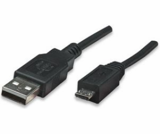 Manhattan USB-A - microUSB kábel 0,5 m čierny (325677)