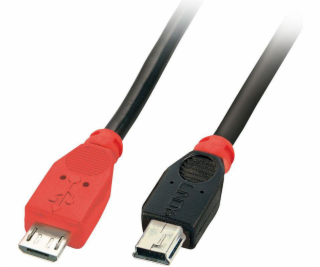 Lindy microUSB - miniUSB USB kábel 0,5 m čierny (31717)