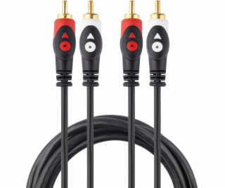 Libox RCA (Cinch) x2 - RCA (Cinch) x2 kábel 3m čierny (LB...