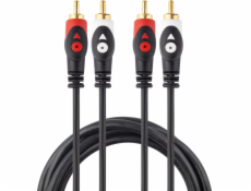 Libox RCA (Cinch) x2 - RCA (Cinch) x2 kábel 3m čierny (LB0020)