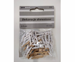 Polsirhurt Drevené dekorácie 2,5 cm farba dreva