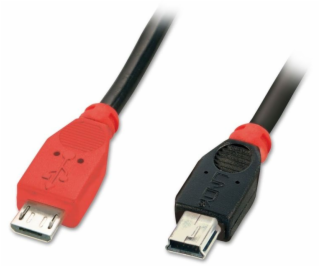 Lindy microUSB - miniUSB USB kábel 1 m čierny (31718)