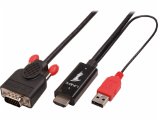 Lindy HDMI kábel - D-Sub (VGA) + USB-A 2m čierny (41456)