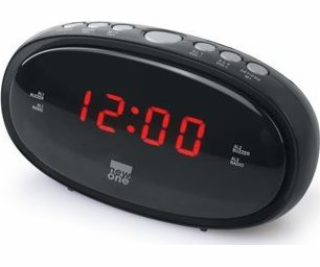 Nové One Clock radio CR100 Black, funkcia budíka