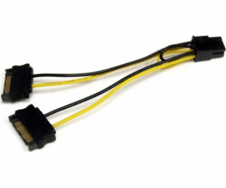 StarTech SATA 15-pin - PCIe 6-pin, 0,15 m, žltá (SATPCIEX...