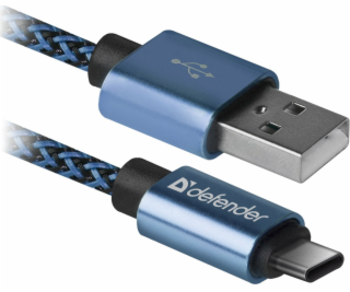 USB Defender USB-A – USB-C kábel 1 m Modrý (87817)