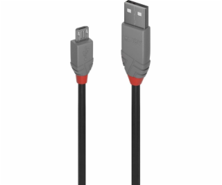 Lindy USB-A - microUSB USB kábel 2 m sivý (36733)