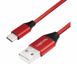 LogiLink USB-A - USB-C USB kábel 1 m červený (CU0148)