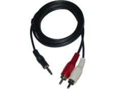 Jack kábel 3,5mm - RCA (Cinch) x2 5m čierny