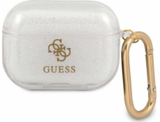 Guess Ochranné púzdro GUAPUCG4GT Transparent Glitter Collection transparentné