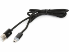 Omega USB-A - microUSB kábel 1 m čierny (OUAMFMB)