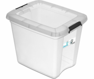 ORPLAST Nádoba RobuStore s sponami Transparent 27L