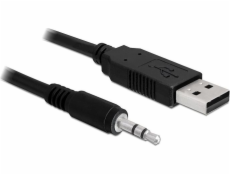 Delock USB kábel USB-A - mini Jack 3,5 mm 1,8 m čierny (83115)