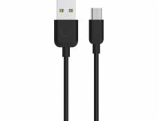 Usams USB-A - microUSB USB kábel 1 m čierny (MICUSBXD01)