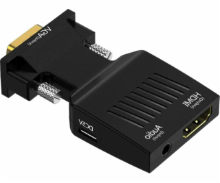 Mozos D-Sub (VGA) - HDMI + Jack 3,5 mm AV adaptér čierny ...