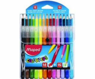 Maped sada pasteliek Colorpeps, 15 farieb + fixky, 12 far...