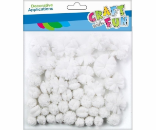 Craft with Fun CF DEKORÁCIA DEKORÁCIA POMPON 43KS BIELA P...