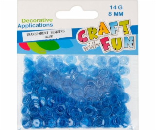 Craft with Fun CF SEQUINS TRANSPARENT 8MM BLUE 40/400