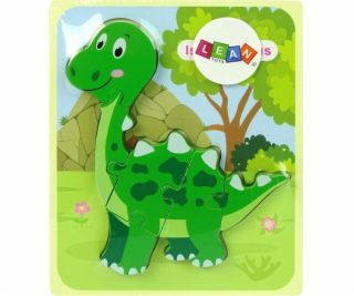 Drevené puzzle LeanToys Dinosaurus Isanosaurus Green