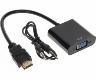 AV adaptér HDMI - D-Sub (VGA) čierny (HDMI/VGA+AU-ECO-3)