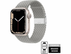 Crong Crong Wave Band pletený remienok pre Apple Watch 38/40/41 mm (svetlo šedý)