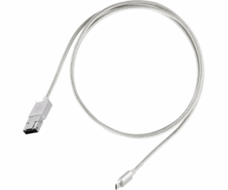 SilverStone USB-A - microUSB USB kábel 1 m Strieborný (52...