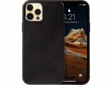 Crong Crong Essential Cover – iPhone 12 Pro Max Faux Leather Case (čierny)