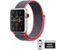 Nylonový opasok Crong Crong – Športový opasok Apple Watch 42/44 mm (elektricky ružový)