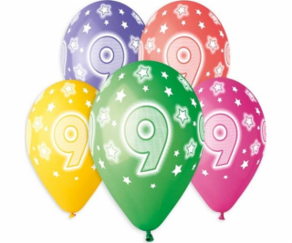 GoDan Balloon číslo "9" 13" balenie 5 ks