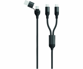 USB kábel 2GO USB-A + USB-C - 2x USB-C 1,2 m čierny (797367)