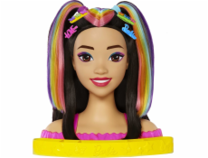 Stylingová hlava bábiky Mattel Barbie Neon Rainbow Čierne vlasy HMD81