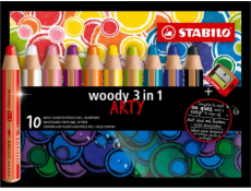 Pastelky Stabilo Woody Arty 3v1 10 farieb + STABILO strúhadlo