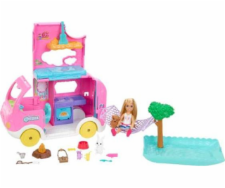 Súprava Barbie Mattel Camper Chelsea bábika 2v1 (HNH90)