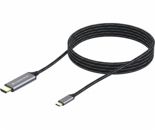 Conceptronic USB-C - HDMI kábel 2 m Čiernostrieborný (ABB...