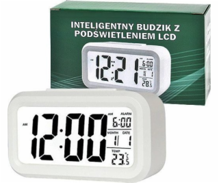 Vega HODINY BUDÍK TRUSTY VEĽKÝ LCD BIELÝ ZG21>