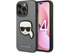 Karl Lagerfeld Karl Lagerfeld Saffiano Karl Head Patch Case - iPhone 14 Pre Max Case (strieborný)