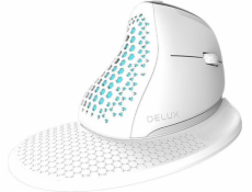 Delux myš Delux M618XSD BT+2,4G RGB bezdrôtová vertikálna myš (biela)