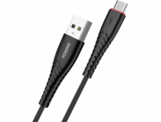 Foneng USB-A - USB-C kábel USB 1,2 m čierny (X15 Type-C / čierny)