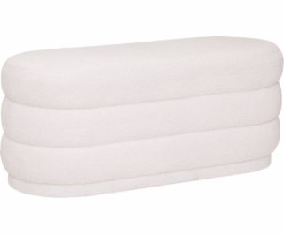 Pouffe Atmosphera White do obývačky Sinan, materiál s efe...