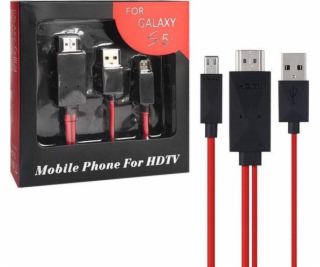 Vega microUSB - HDMI USB kábel 2 m Čiernočervený (24695)