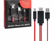 Vega microUSB - HDMI USB kábel 2 m Čiernočervený (24695)