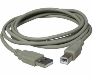 Kábel USB-A s logom USB – 5 m sivý (15853)