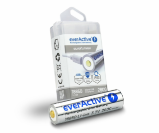 Battery everActive 18650 3.7V Li-ion 2600mAh micro USB wi...