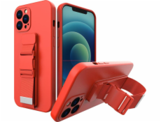 Hurtel Rope case gélové puzdro s retiazkou na kabelku šnúrka na kabelku iPhone 13 Pro Max červená