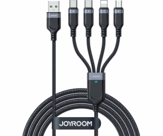 Joyroom USB kábel USB-A - 2x USB-C + Lightning + microUSB...